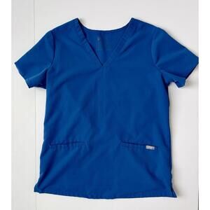 FIGS Technical Collection Womens Small Scrub Top in Royal Blue